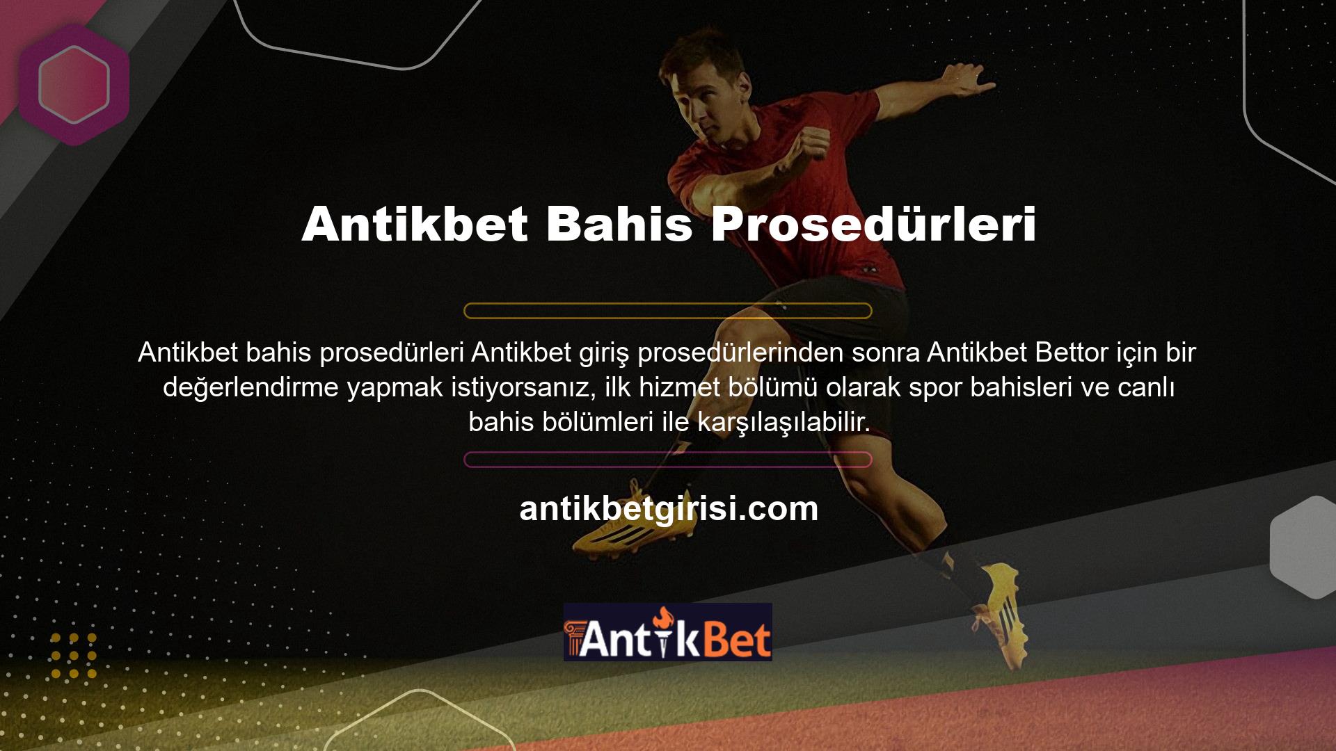 Antikbet mobil adresinin spor bahisleri ve canlı bahis bölümleri, insanların futbol, basketbol, voleybol, hentbol, tenis, masa tenisi, ragbi, badminton, hokey, buz hokeyi, Amerikan futbol ve Avustralya futbolu gibi birçok farklı spora bahis oynamasını sağlar